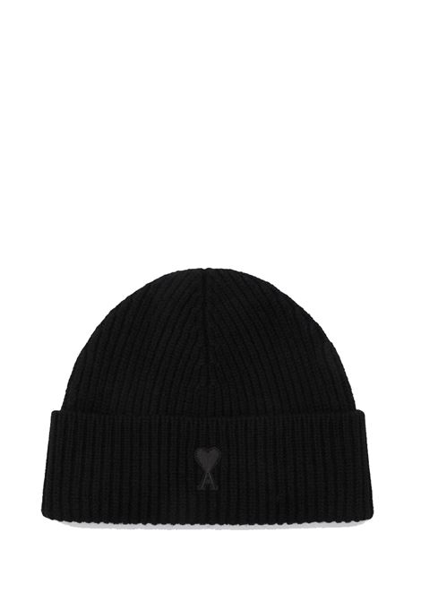 cappello beanie adc uomo nero AMI PARIS | UBO006.0180180